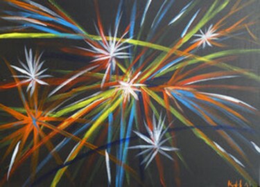 Painting titled "FEUERWERK" by Klaus-Dieter Leonhardt, Original Artwork, Acrylic