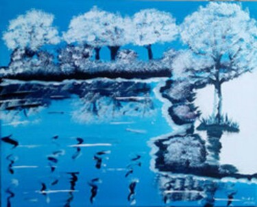 Peinture intitulée "Winterlandschaft" par Klaus-Dieter Leonhardt, Œuvre d'art originale, Acrylique