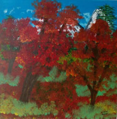 Malerei mit dem Titel "Herbstlandschaft 4" von Klaus-Dieter Leonhardt, Original-Kunstwerk, Acryl