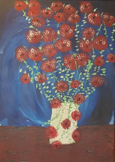 Schilderij getiteld "MOHNBLUMEN" door Klaus-Dieter Leonhardt, Origineel Kunstwerk, Acryl