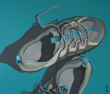 Ζωγραφική με τίτλο "Sneakers" από Klaus Keck, Αυθεντικά έργα τέχνης, Λάδι