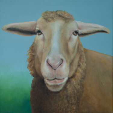 Malerei mit dem Titel "Schaf" von Klaus Keck, Original-Kunstwerk, Öl