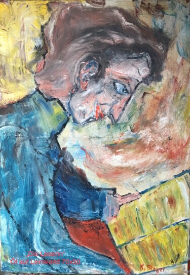 Painting titled "„Die Leserin“" by Klaus Professor Stoppel, Original Artwork, Oil