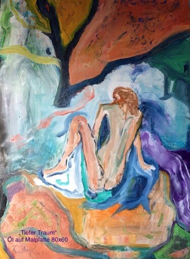 Malerei mit dem Titel "„Tiefer Traum“" von Klaus Professor Stoppel, Original-Kunstwerk, Öl
