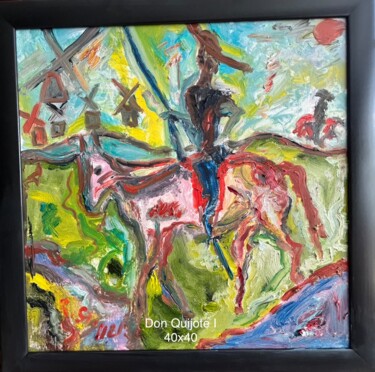 Painting titled "Don Quijote I" by Klaus Professor Stoppel, Original Artwork, Oil