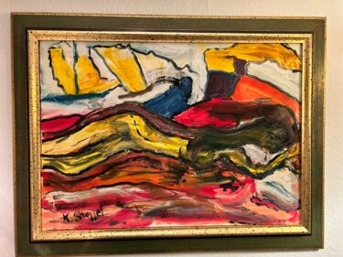 Malerei mit dem Titel "„Sonnenbad“" von Klaus Professor Stoppel, Original-Kunstwerk, Öl