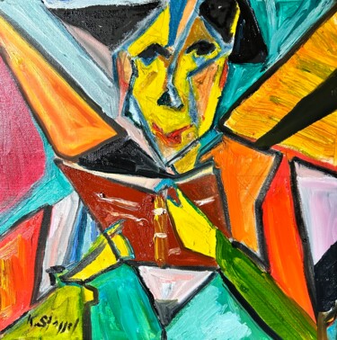 Malerei mit dem Titel "„Dreiecksgeschichte…" von Klaus Professor Stoppel, Original-Kunstwerk, Öl