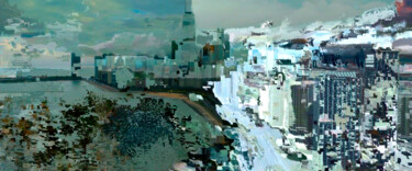 Digitale Kunst mit dem Titel "Windy City" von Klaus Rudolph, Original-Kunstwerk, 2D digitale Arbeit