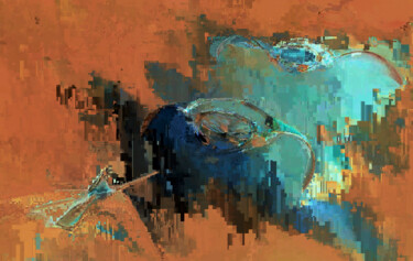 Digitale Kunst mit dem Titel "La Mer IV" von Klaus Rudolph, Original-Kunstwerk, 2D digitale Arbeit