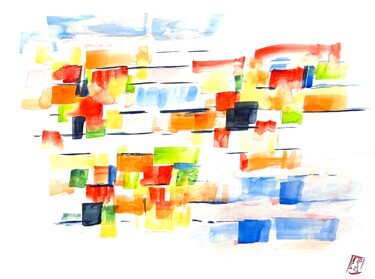 Painting titled "Zengarten 29" by Klaus Stieghorst (KS), Original Artwork, Watercolor