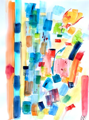 Malerei mit dem Titel "Zeitzeichen IV" von Klaus Stieghorst (KS), Original-Kunstwerk, Aquarell