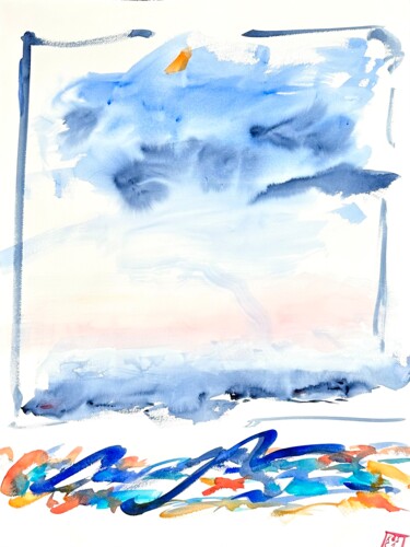 Malerei mit dem Titel "Zeit am Meer 24-1.1" von Klaus Stieghorst (KS), Original-Kunstwerk, Aquarell