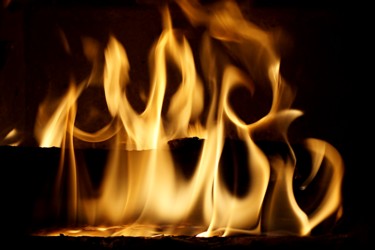 Photography titled "fire flames" by Klaus Vartzbed, Original Artwork