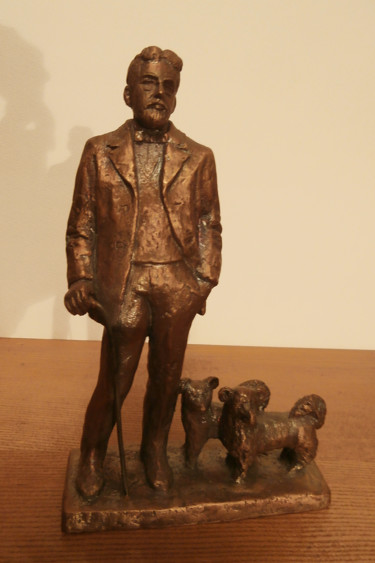 Sculpture titled "Chekhov with a cane…" by Klavdia Gorbashova, Original Artwork, Bronze