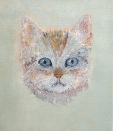 Schilderij getiteld "Kitten" door Klazien De Vries, Origineel Kunstwerk