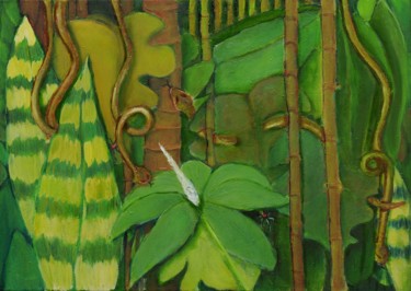 Schilderij getiteld "Jungle" door Klazien De Vries, Origineel Kunstwerk