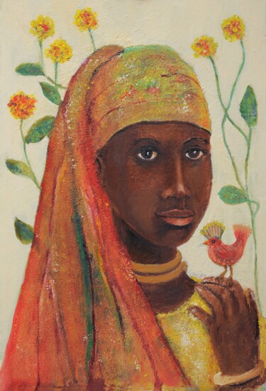 Malerei mit dem Titel "Africa Fantasie" von Klazien De Vries, Original-Kunstwerk, Öl