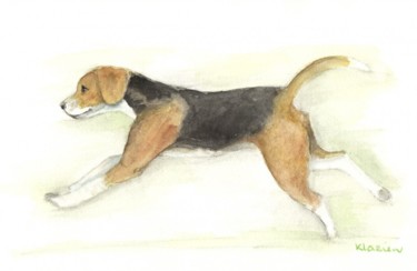 Σχέδιο με τίτλο "Beagle." από Klazien De Vries, Αυθεντικά έργα τέχνης