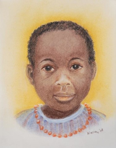 Tekening getiteld "African Child II" door Klazien De Vries, Origineel Kunstwerk