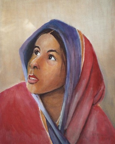 Painting titled "Do I hear a voice ?" by Klazien De Vries, Original Artwork