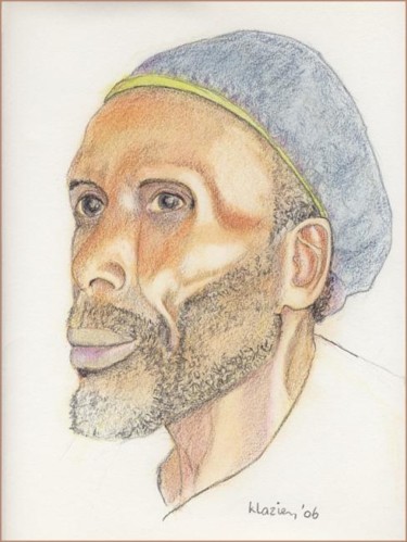 Tekening getiteld "Man from Kenya" door Klazien De Vries, Origineel Kunstwerk