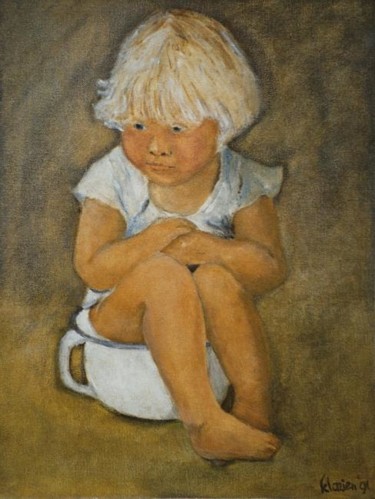 Drawing titled "Very young child." by Klazien De Vries, Original Artwork