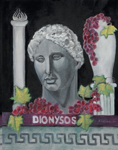 Malerei mit dem Titel "Dionysos" von Klazien De Vries, Original-Kunstwerk