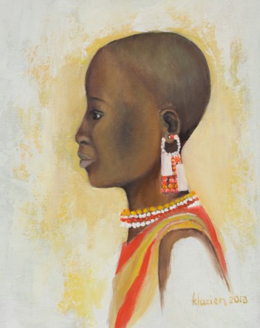 Tekening getiteld "Africa Masai" door Klazien De Vries, Origineel Kunstwerk