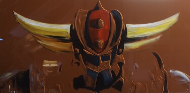 goldorak or Painting titled "goldorak or" by Dominique Kleiner, Original Art, Acrylic