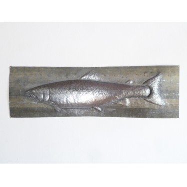 Sculpture titled "Atlantic Salmon" by Kleinmanzano, Original Artwork, Metals