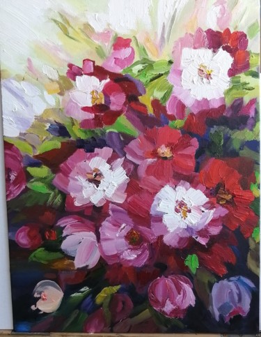 Картина под названием ""Цветы"" - Алексей Коробов, Подлинное произведение искусства, Масло