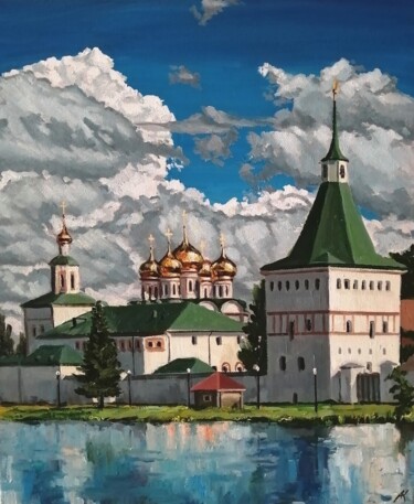 "Иверский монастырь" Картина под названием ""Иверский монастырь"" - Алексей Коробов, Подлинное произведение искусства, Масло