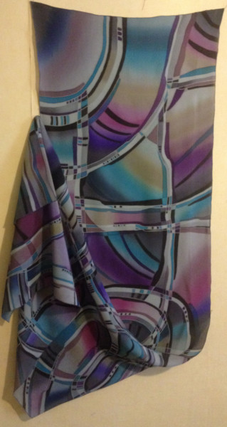 Textielkunst getiteld "Batik scarf " Abstr…" door Lidia Cravcenco, Origineel Kunstwerk, Stof