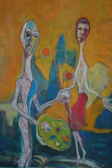 Painting titled "artists" by Klim, Original Artwork, Oil
