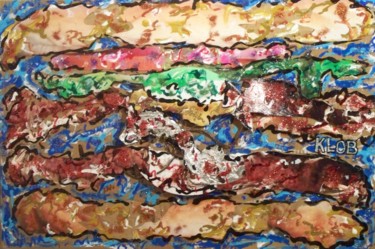 Painting titled "powercheeseburger.j…" by Klob, Original Artwork, Acrylic
