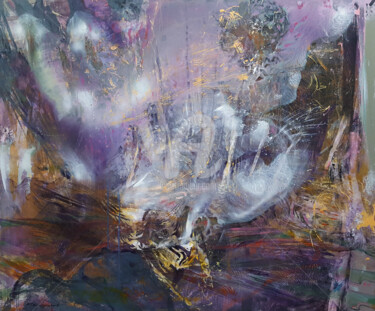 Картина под названием "SPACE VIBRATIOS BET…" - Kloska Ovidiu, Подлинное произведение искусства, Акрил Установлен на Деревянн…