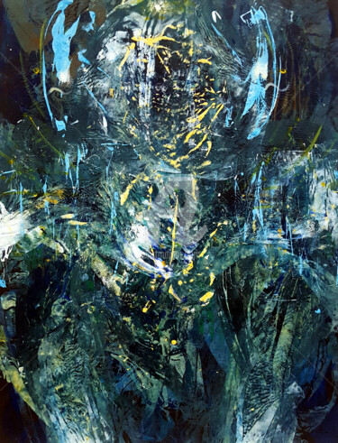 Painting titled "ENERGY BLUE FIELDS…" by Kloska Ovidiu, Original Artwork, Acrylic