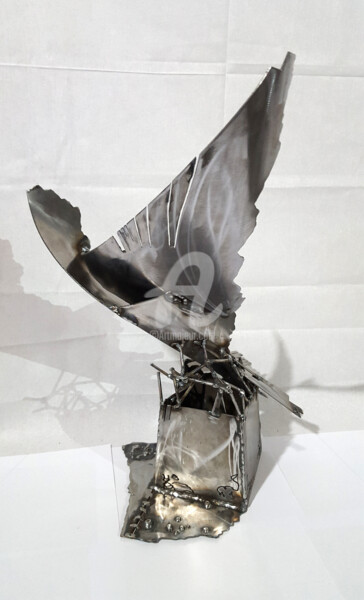 Scultura intitolato "FRAME FROM AN ETHER…" da Kloska Ovidiu, Opera d'arte originale, Metalli