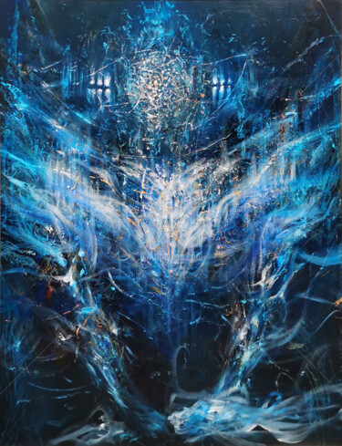 Картина под названием "Very Large XXL enig…" - Kloska Ovidiu, Подлинное произведение искусства, Акрил Установлен на Деревянн…