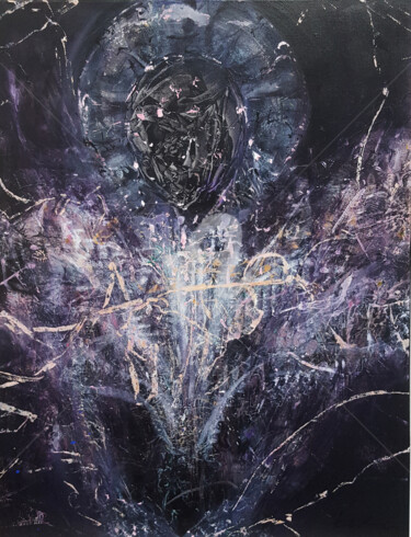 Картина под названием "Dark Enigmatic Huma…" - Kloska Ovidiu, Подлинное произведение искусства, Акрил Установлен на Деревянн…