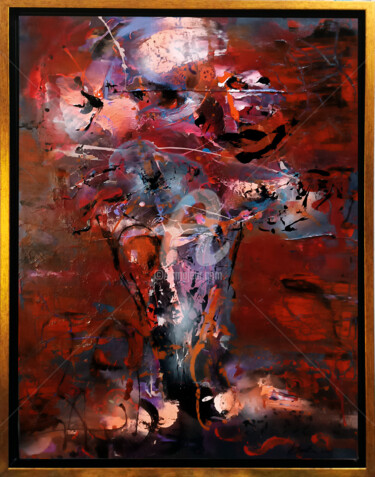 Pintura titulada "Framed beautiful fa…" por Kloska Ovidiu, Obra de arte original, Acrílico Montado en Bastidor de camilla de…