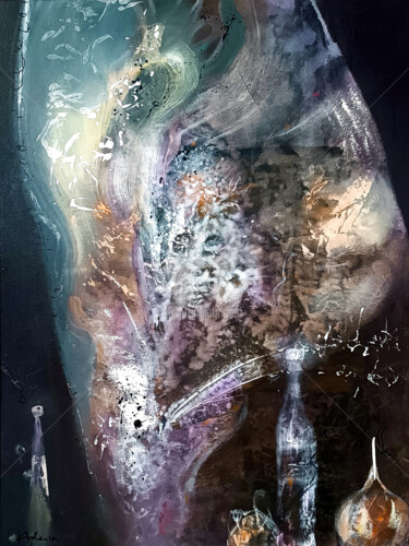 Картина под названием "Enigmatic rusted co…" - Kloska Ovidiu, Подлинное произведение искусства, Акрил Установлен на Деревянн…