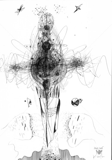 Rysunek zatytułowany „UNIQUE WAY TO DRAW…” autorstwa Kloska Ovidiu, Oryginalna praca, Długopis