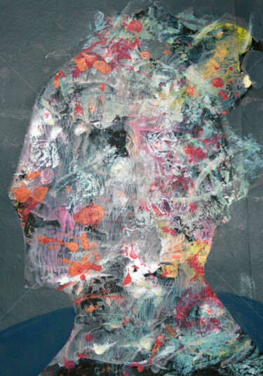 Malerei mit dem Titel "HEAD OF BABYLONIAN…" von Kloska Ovidiu, Original-Kunstwerk, Acryl
