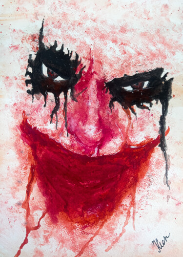 Картина под названием "Psychoza" - Katarzyna Walkowicz, Подлинное произведение искусства, Акварель