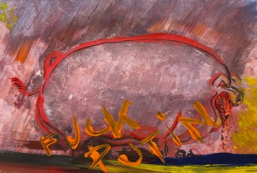 Malerei mit dem Titel "Fuck Putin!" von Katarzyna Walkowicz, Original-Kunstwerk, Aquarell