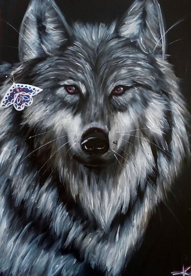 Peinture intitulée "Grand méchant loup" par Klowè, Œuvre d'art originale, Acrylique