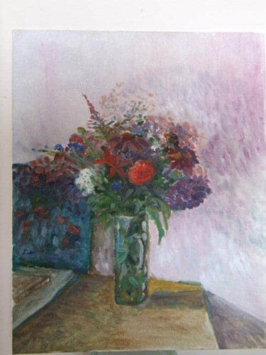 Painting titled "Autumn flowers" by Christina Lao, Original Artwork, Oil