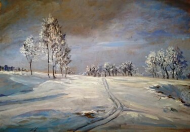 Painting titled "Winter" by Christina Lao, Original Artwork, Oil