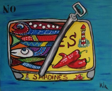 Картина под названием "Les sardines de Bre…" - Claire Ferrari (klrferr), Подлинное произведение искусства, Акрил